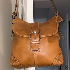 Coach Vintage Soho  Leather/Silver Buckle Crossbody Bag Saddlebag Hang Tag. 9480